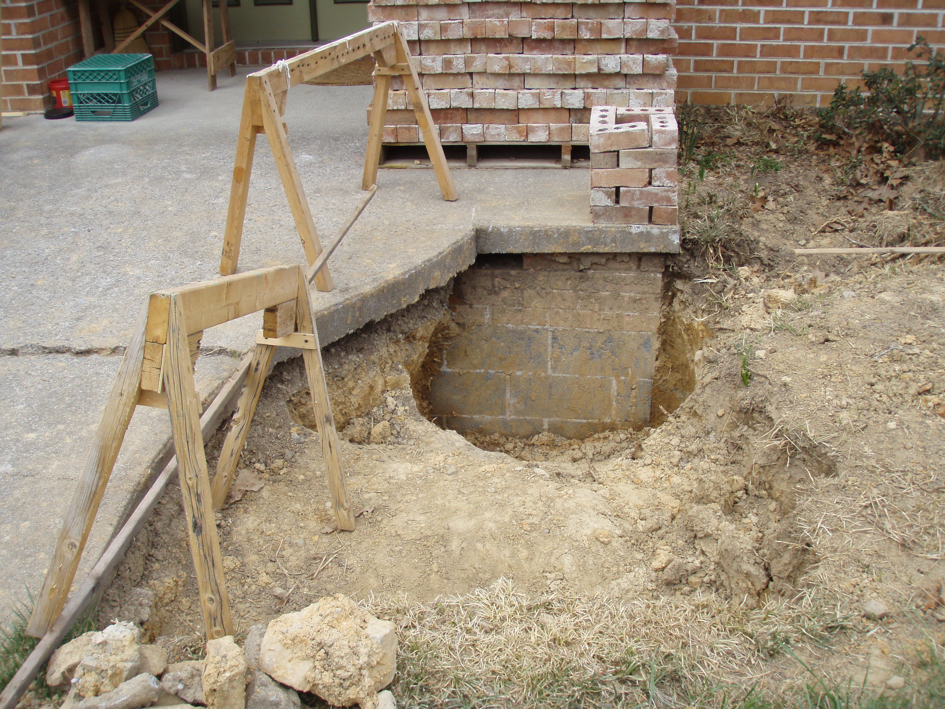 front gable porch with brick raised garden