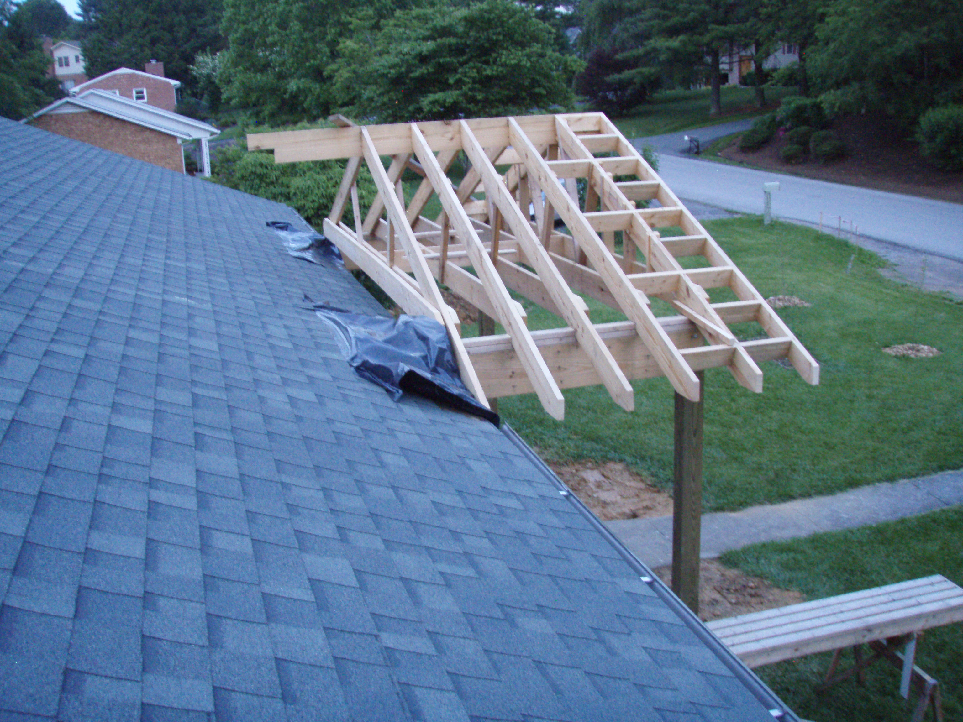 front gable porch with brick raised garden