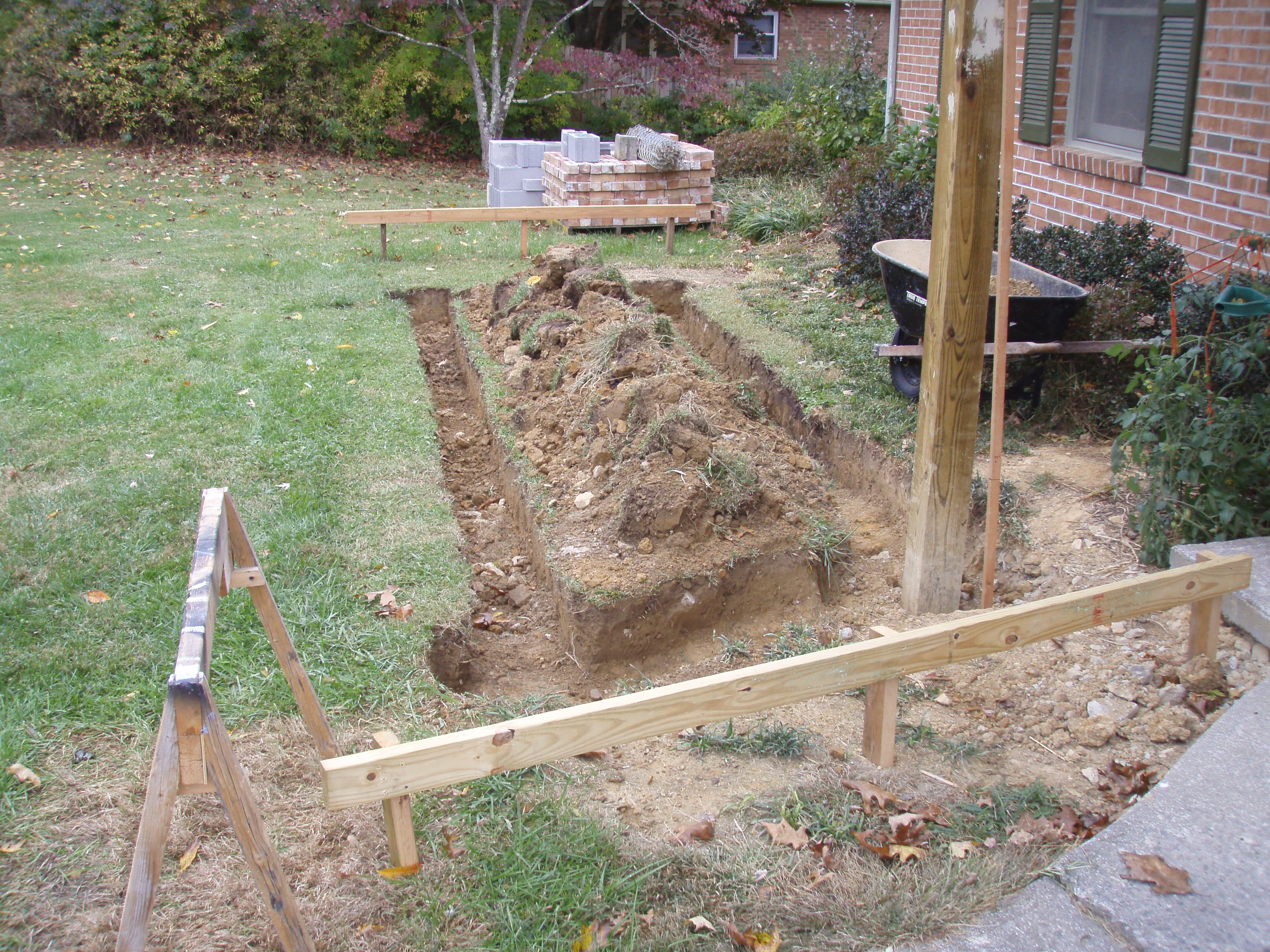 front gable porch with brick raised garden