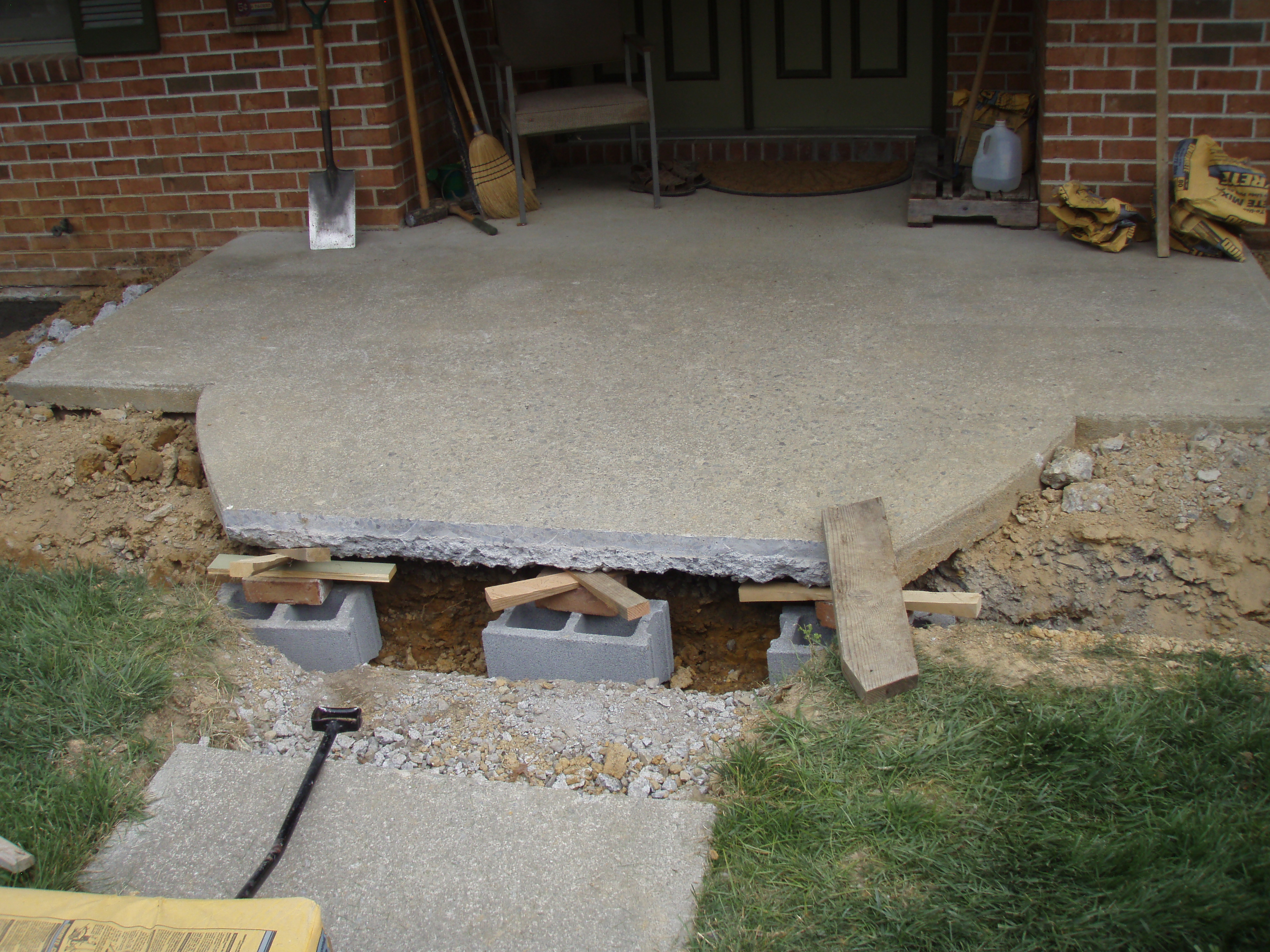 front gable porch with brick raised garden