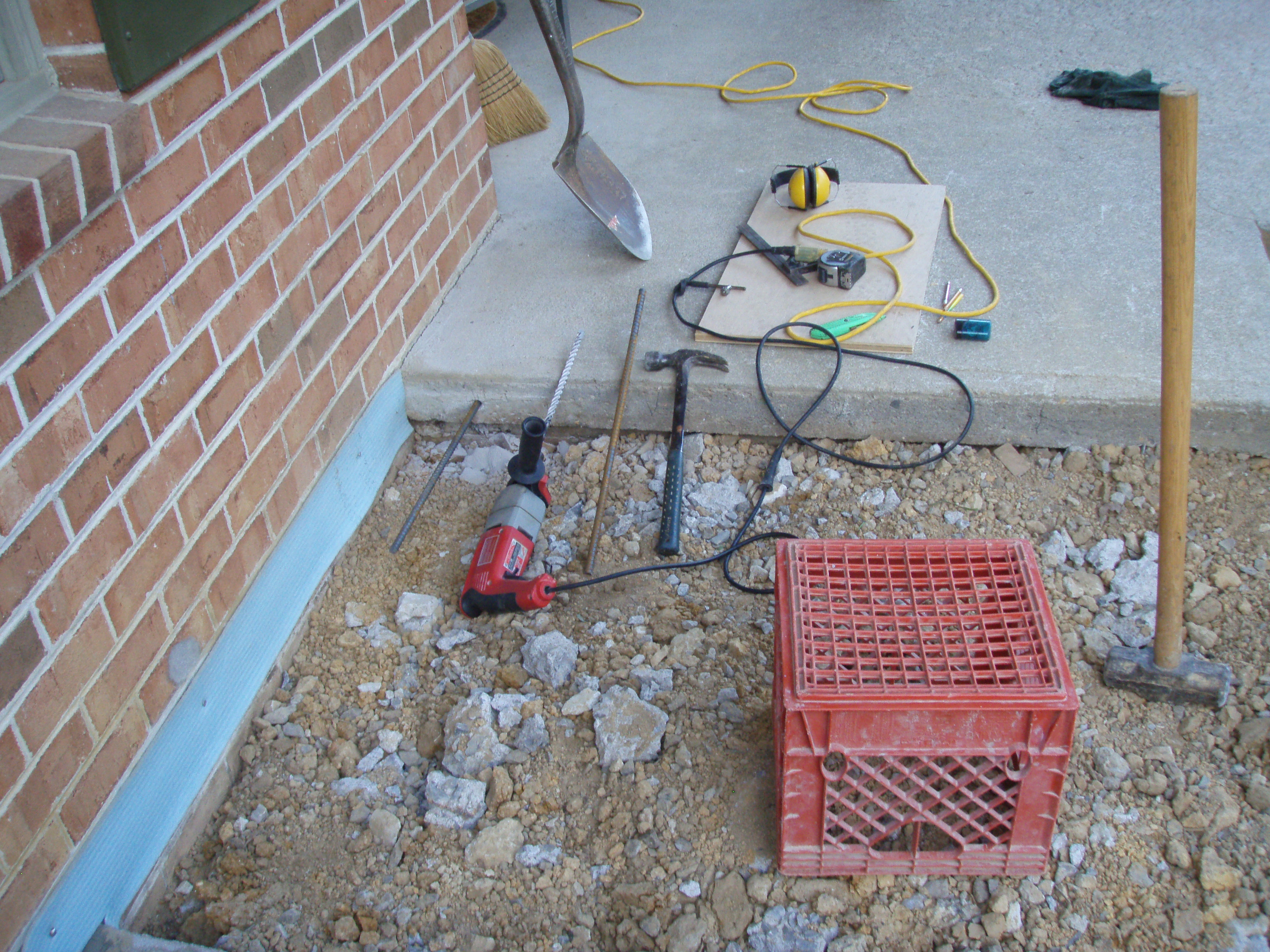 front gable porch with brick raised garden