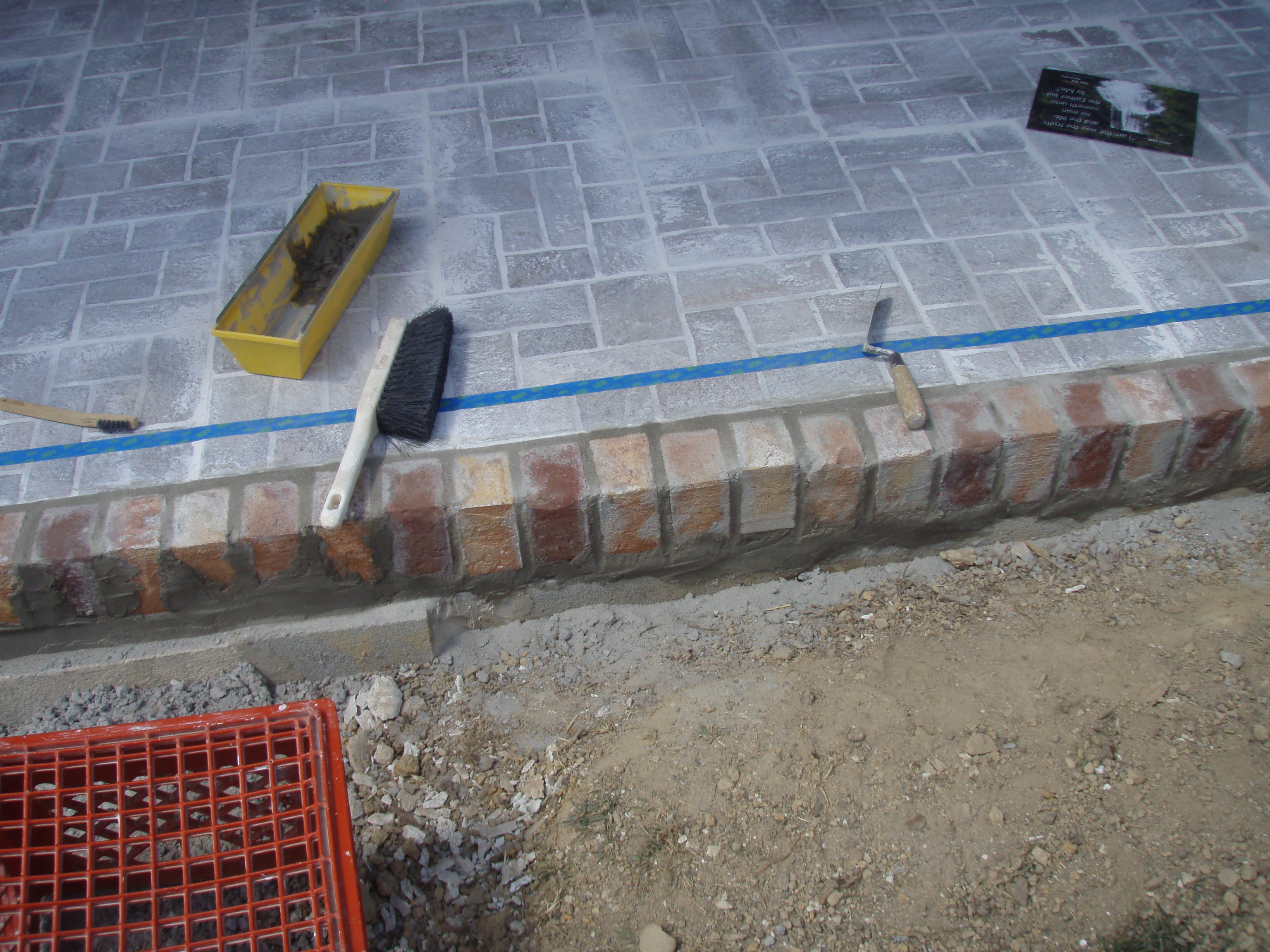 front gable porch with brick raised garden