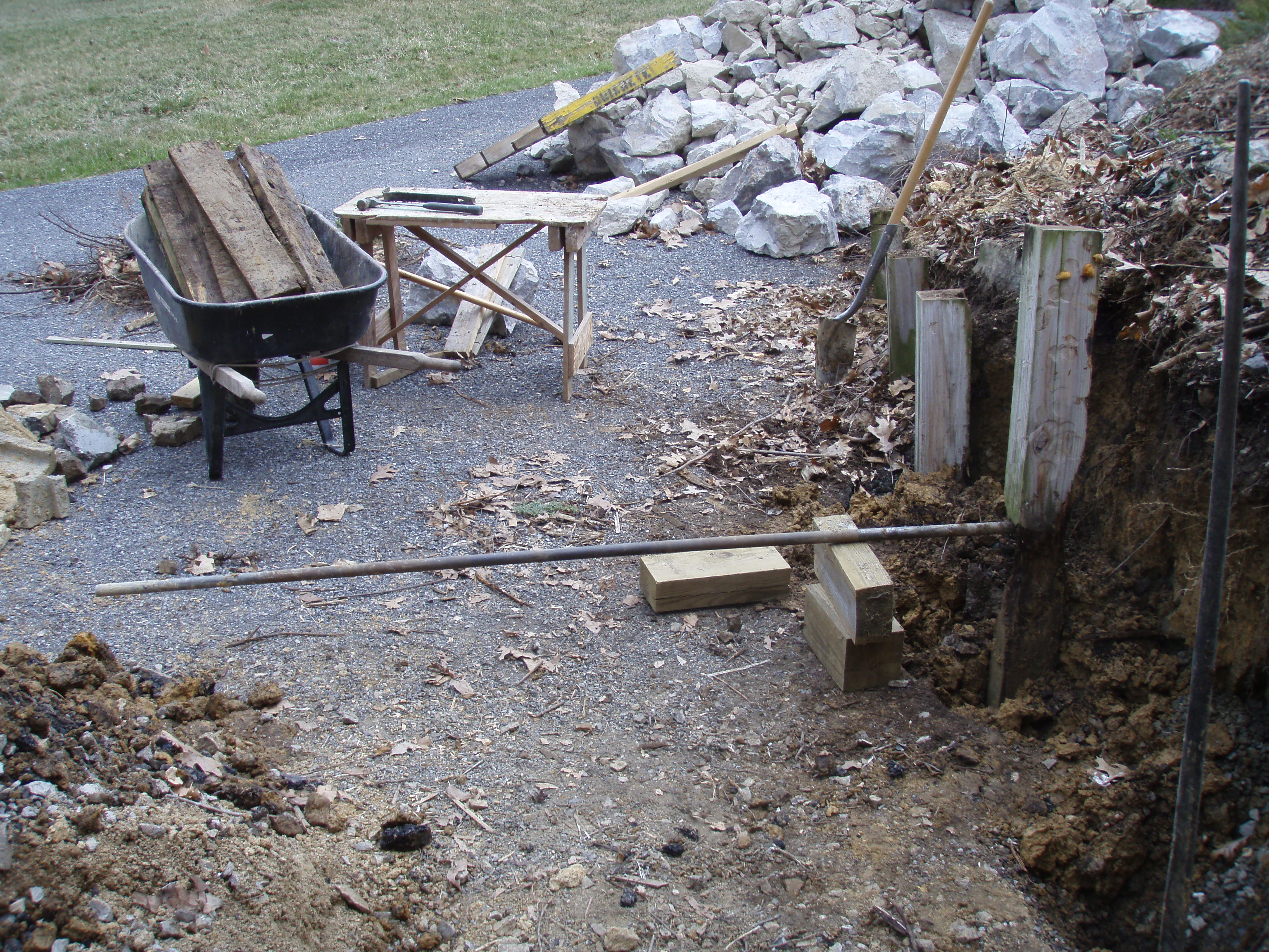 stone retaining wall