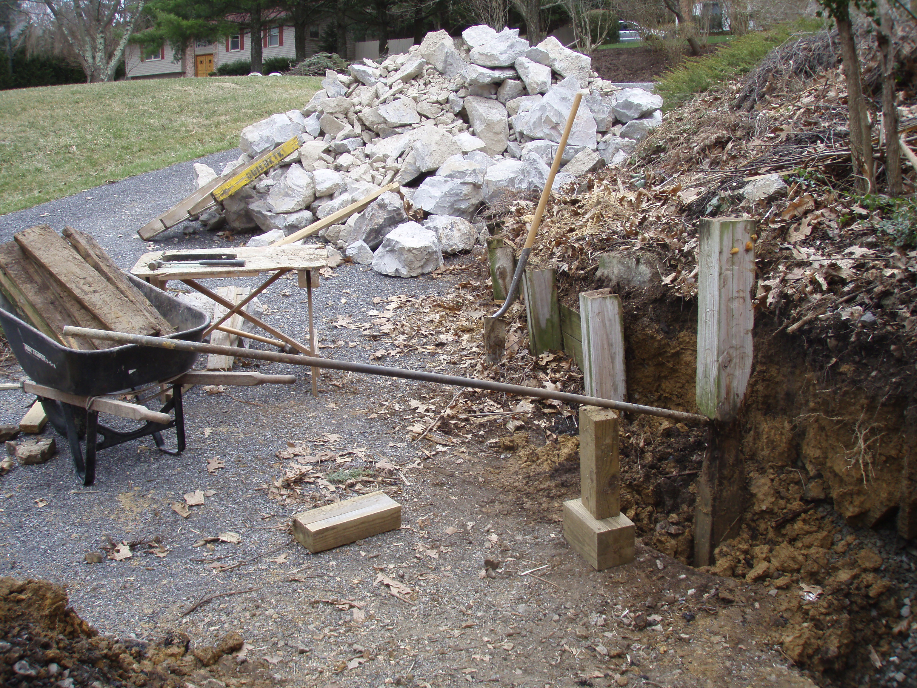 stone retaining wall