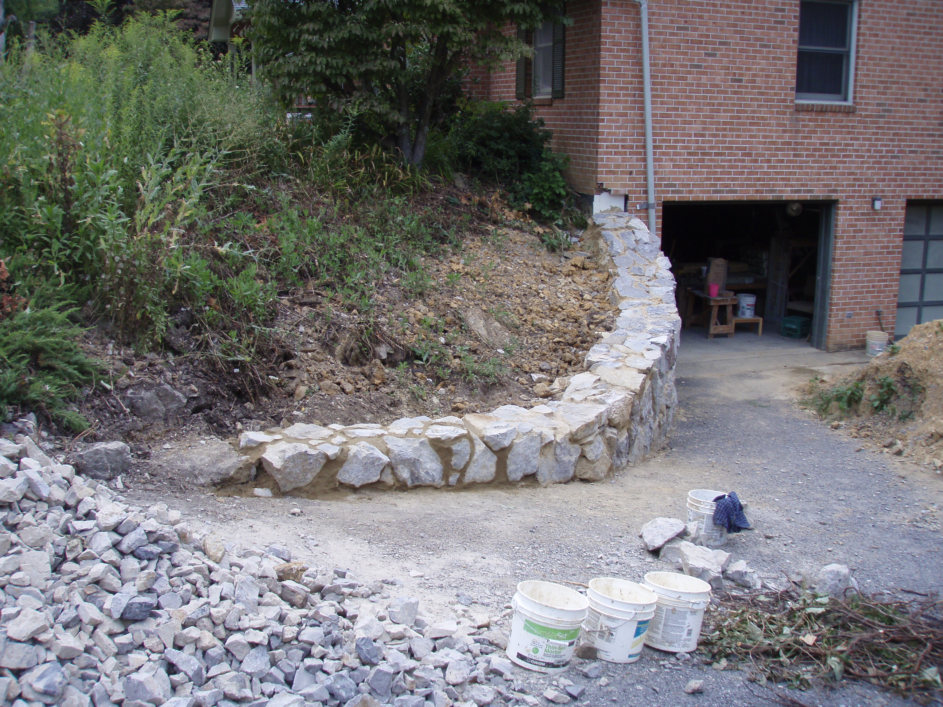 stone retaining wall